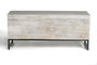 GINER Y COLOMER Coffre en bois de manguier et métal, finition blanc vieilli, ouverture supérieure, 50 x 116 x 40 cm